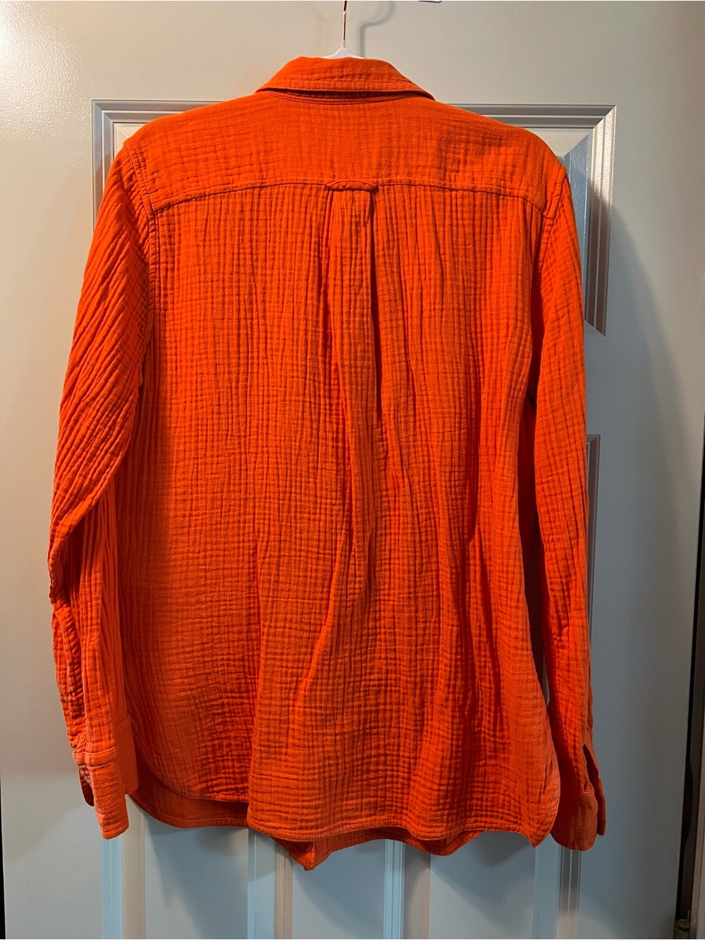 J.Crew Classic Bright Orange Double-Gauze Button-Up / Size 6 - Picture 11 of 14